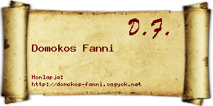 Domokos Fanni névjegykártya
